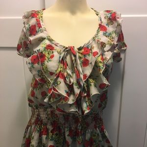 Blue Sketch flowered blouse